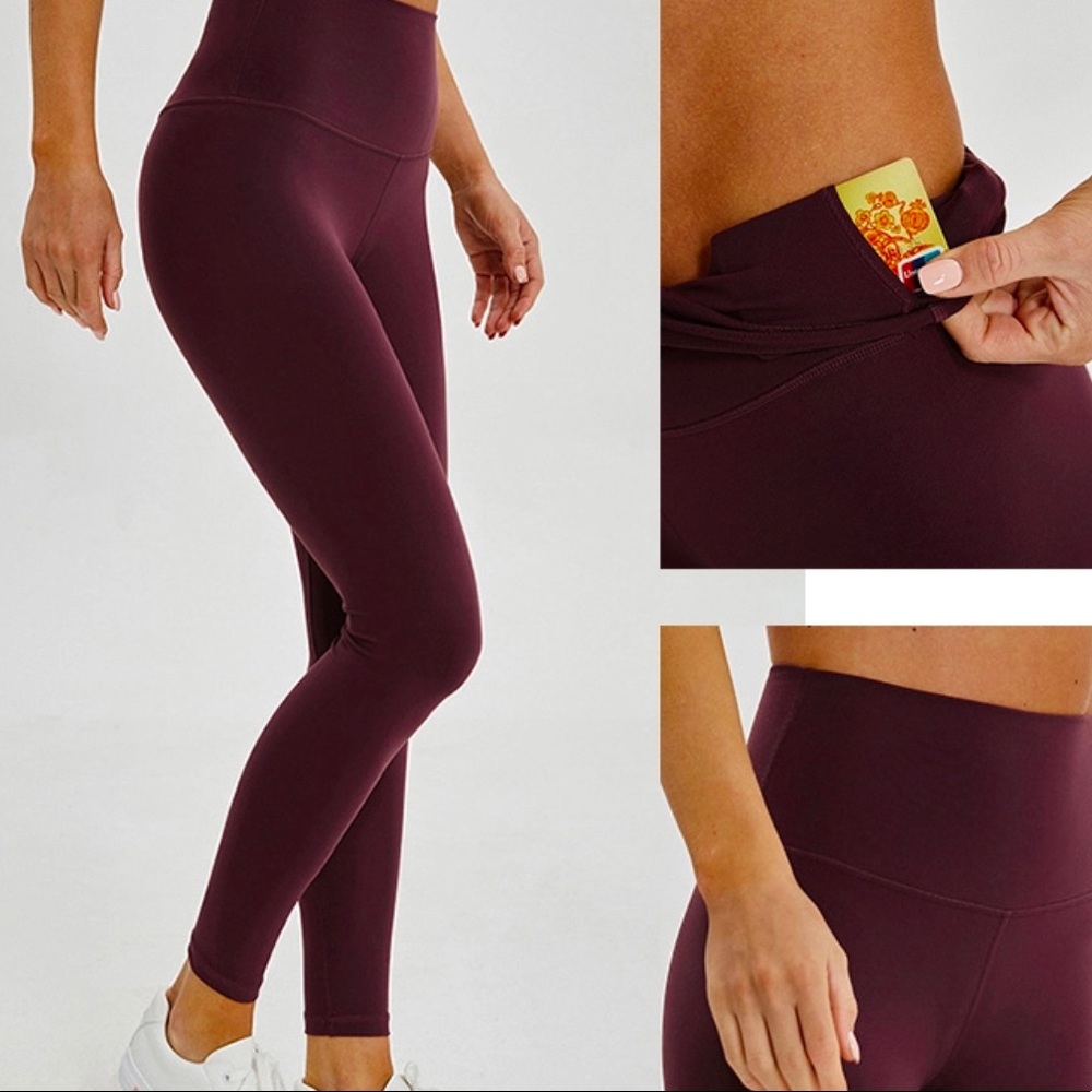 Last ☝️! Sz 6 Small Burgundy pocket leggings